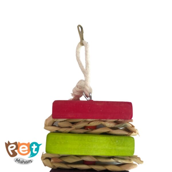 اسباب بازی پرنده مدل اسباب بازی چوبی و حصیری 1096 - تصویر 4