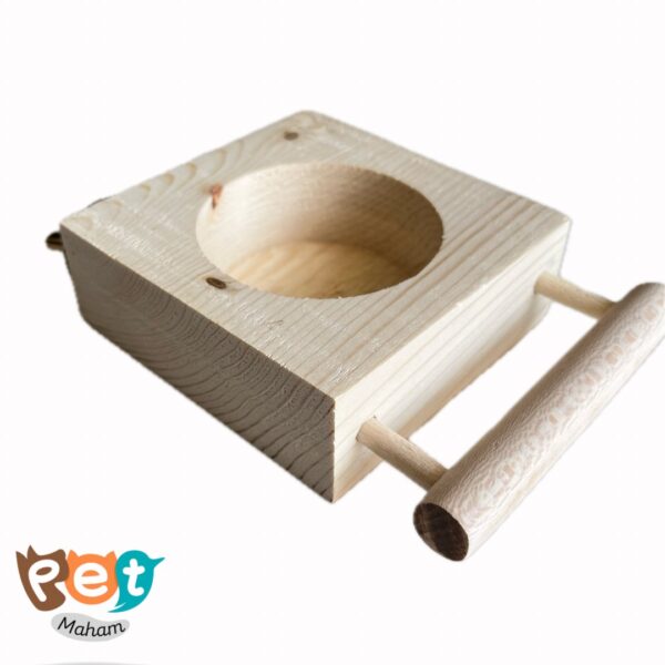 ظرف غذا پرنده مدل دانخوری تک حفره چوبی 1266 - تصویر 11