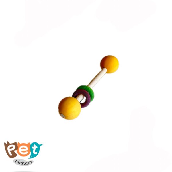 اسباب بازی چوبی پرنده مدل دمبل حلقه دار 1285 - تصویر 7