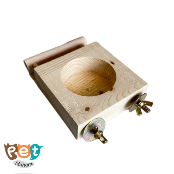 ظرف غذا پرنده مدل دانخوری تک حفره چوبی 1266 - تصویر 7