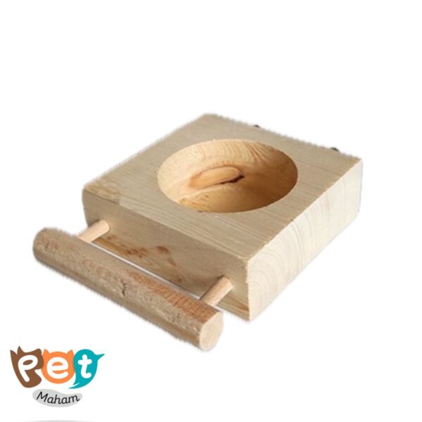 ظرف غذا پرنده مدل دانخوری تک حفره چوبی 1266 - تصویر 5