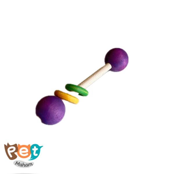 اسباب بازی چوبی پرنده مدل دمبل حلقه دار 1285 - تصویر 5