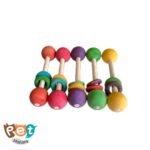 اسباب بازی چوبی پرنده مدل دمبل حلقه دار 1285 - تصویر 4