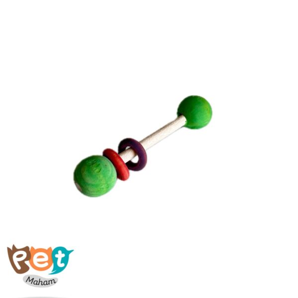 اسباب بازی چوبی پرنده مدل دمبل حلقه دار 1285 - تصویر 2