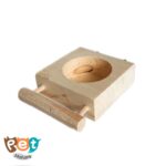 ظرف غذا پرنده مدل دانخوری تک حفره چوبی 1266