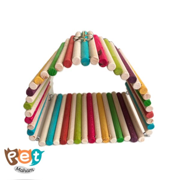 لانه پرنده مدل مخفیگاه چوبی مهره‌ای کد 1493 - تصویر 4