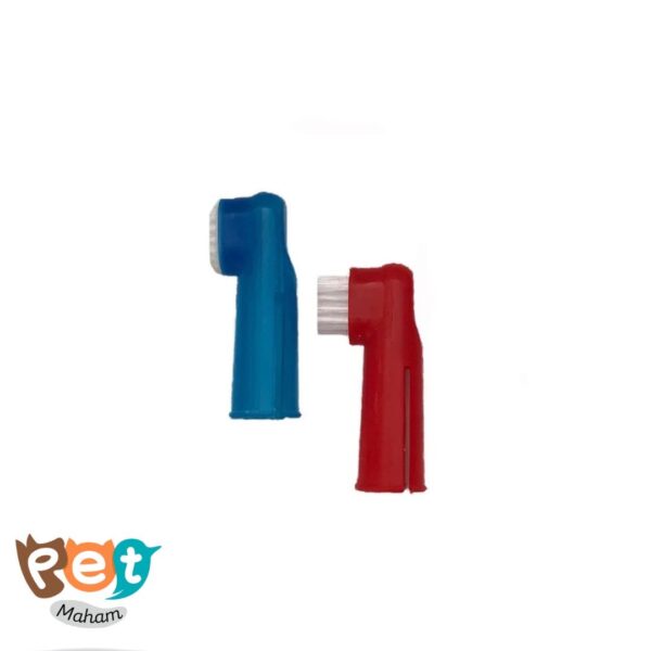 مسواک انگشتی و ماساژور لثه سیلیکونی سگ و گربه بسته دو عددی