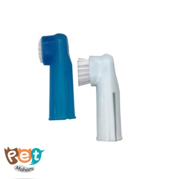 مسواک انگشتی و ماساژور لثه سیلیکونی سگ و گربه بسته دو عددی
