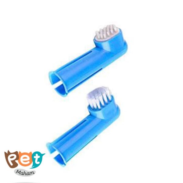مسواک انگشتی و ماساژور لثه سیلیکونی سگ و گربه بسته دو عددی