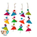 اسباب بازی پرنده مدل اویز مثلثی قفسی چوبی 1099 - تصویر 2