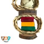 اسباب بازی پرنده مدل چوبی حصیری با رنگ خوراکی 1171 - تصویر 4