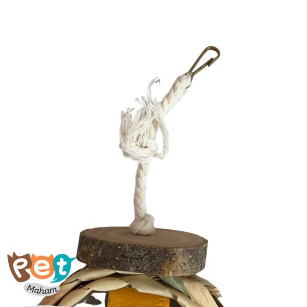 اسباب بازی پرنده مدل چوبی حصیری با رنگ خوراکی 1171 - تصویر 5