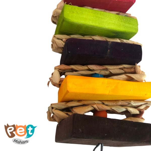 اسباب بازی پرنده مدل اسباب بازی چوبی و حصیری 1096 - تصویر 2