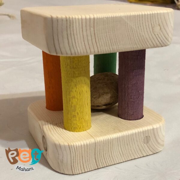 اسباب بازی پرنده چوبی دارای تشویقی گردو کد 1084 - تصویر 5