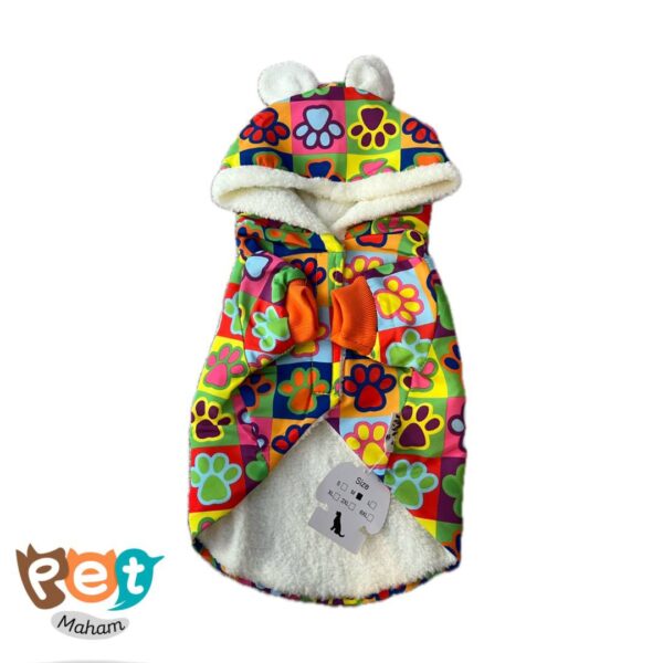 کاپشن سگ کلاه‌دار طرح پنجه رنگی  کد1819 - تصویر 7