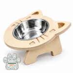 ظرف چوبی شیب دار پایه دار گربه2158 - تصویر 3